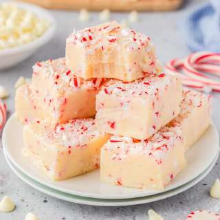 Peppermint White Chocolate Fudge