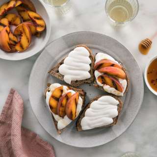 Whipped Goat Cheese with Grilled Peaches