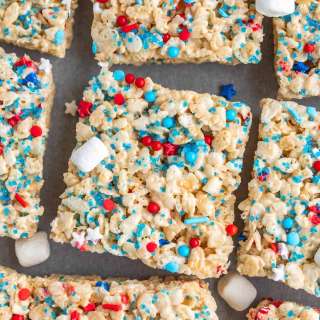 Red, White, and Blue Rice Krispie Treats