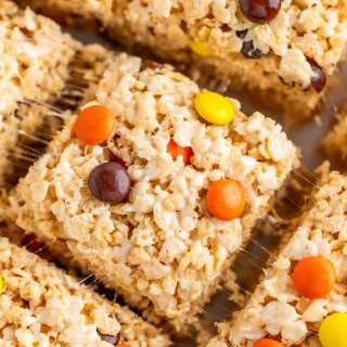 Reeses Pieces Rice Krispie Treats