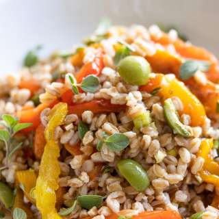 Roasted Bell Pepper with Italian Farro Salad