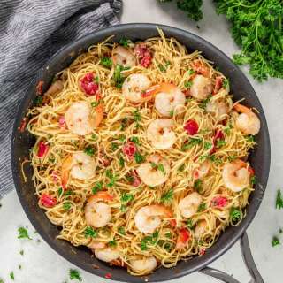 Easy Creamy Tomato Shrimp Angel Hair Pasta