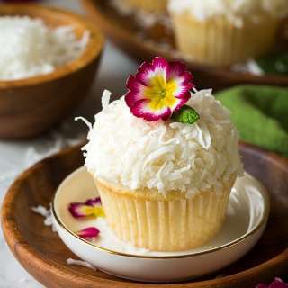 Coconut Cupcakes with Coconut Buttercream Frosting