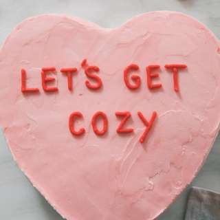 Strawberry Conversation Heart Cake