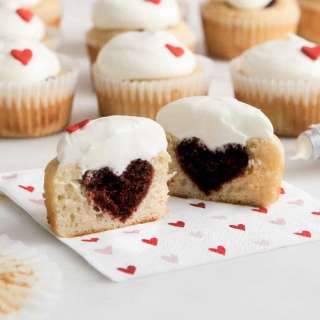 Heart Surprise Cupcakes