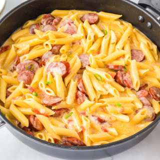 Cheesy Smoked Sausage Pasta