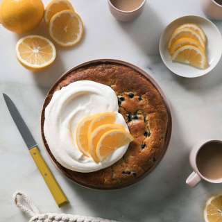 Meyer Lemon Blueberry Cornbread