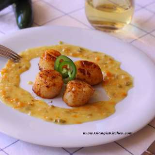 Jalapeno Orange Glazed Scallops with Beurre Blanc