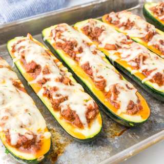 Ground Beef Stuffed Zucchini (Italian Style)