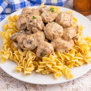 Crockpot Meatball Stroganoff
