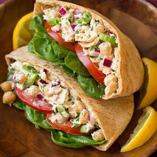 Tuna and Chickpea Pita Sandwiches