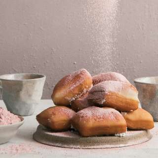 Overnight Beignets with Strawberry Powdered Sugar Recipe