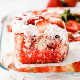 Strawberry Gelatin Cake (Poke Cake!)