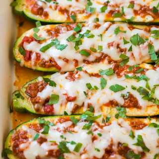 Lasagna Stuffed Zucchini Boats
