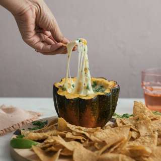 Acorn Squash Pasilla Chile Queso Fundido