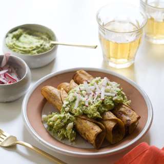 Chicken Taquitos with Avocado Crema