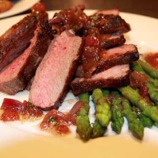 Broiled Beef Tenderloin with Asparagus & Red Onion Vinaigrette