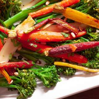 Rainbow Carrots and Broccolini