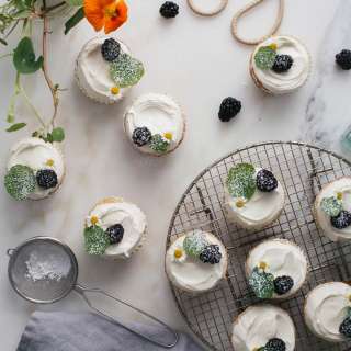Honey Cupcakes with Chamomile Frosting