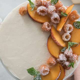 Peach Maple Yogurt Cake