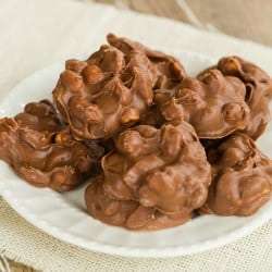 Slow Cooker Chocolate-Covered Peanut Clusters