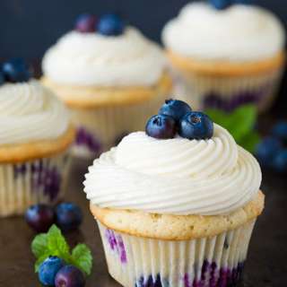 Blueberry Cupcakes with Cream Cheese Frosting