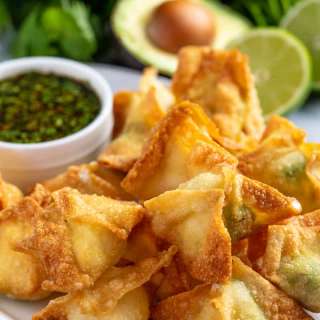 Cream Cheese Avocado Wontons