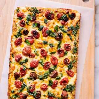 Pesto Tomato Detroit-Style Pizza