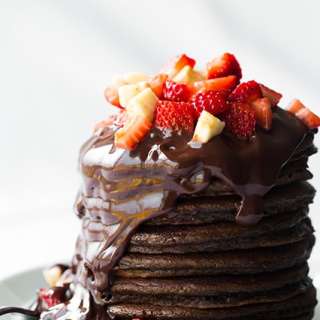 Chocolate Pancakes with Chocolate Sauce