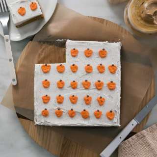 Mini Pumpkin Sheet Cake with Brown Butter Frosting