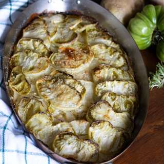 Potato and Green Tomato Gratin