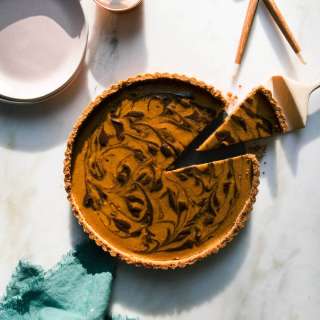 Marbled Chocolate Pumpkin Cheesecake