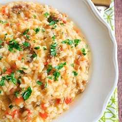 Sausage, Pepper and Mushroom Risotto