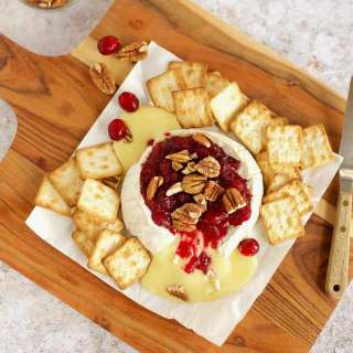 Baked Brie with Cranberry Sauce