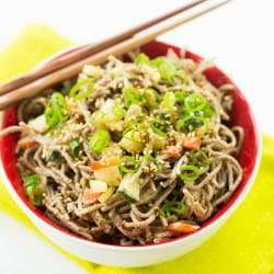 Cold Soba Noodle Salad with Spicy Peanut Butter Dressing