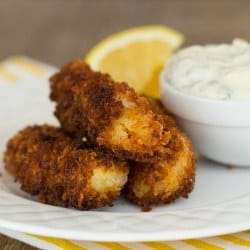 Homemade Fish Sticks with Tartar Sauce