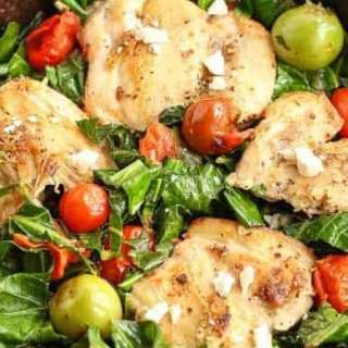Mediterranean Skillet Chicken with Greens