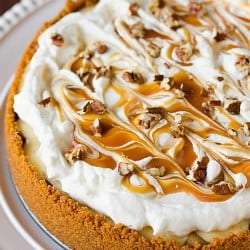 Salted Caramel Apple Cheesecake Pie