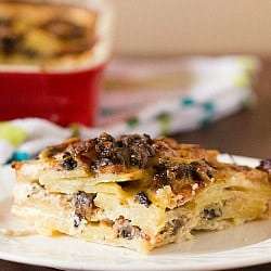 Bacon and Mushroom Potato Gratin