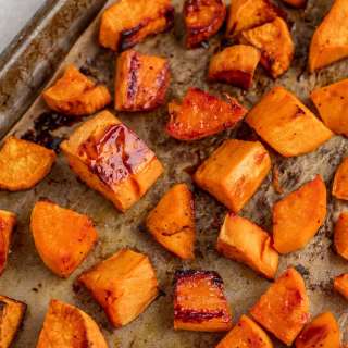 Roasted Sweet Potato Cubes