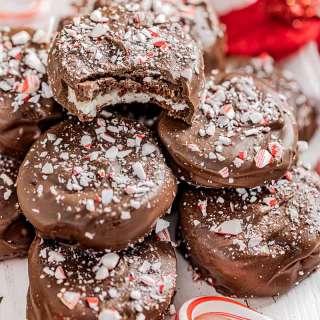 Dark Chocolate Covered Peppermint Sandwich Cookies