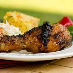 Grilled Chicken Drumsticks with Spicy Apple Glaze
