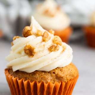 Carrot cupcakes with cream cheese frosting