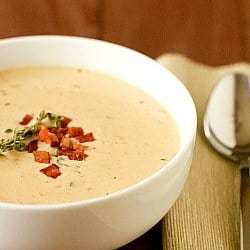 Cheddar and Ale Soup with Potato & Bacon