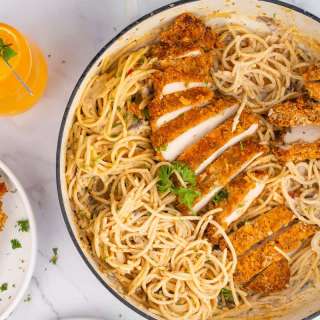 Creamy Pasta with Crispy Chicken