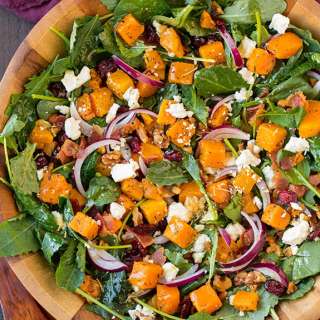 Butternut Squash and Bacon Salad with Maple-Rosemary Vinaigrette