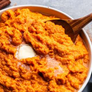 Cinnamon Honey Butter Mashed Sweet Potatoes