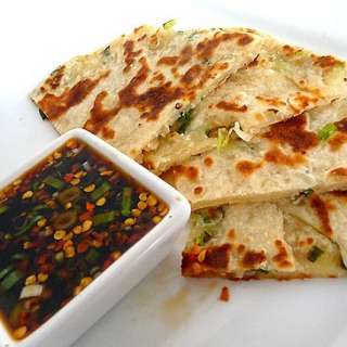 Scallion Pancakes with Ginger Dipping Sauce
