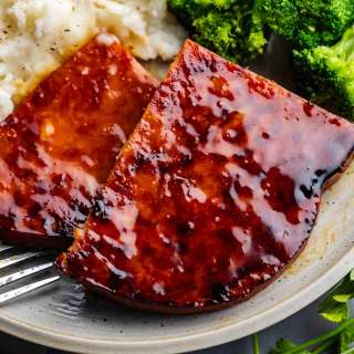 Maple Mustard Glazed Ham Steak