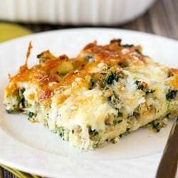 Cheesy Sausage Spinach Breakfast Casserole